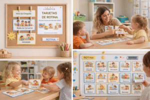 tarjetas de rotina em uso na educação infantil